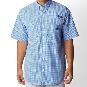 Columbia Men’s Super Bonehead Classic Shirt – Blue Macaw Gingham (Size L)